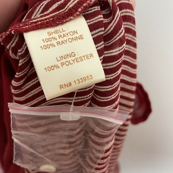 One Fine Day Red Striped Sleeveless Top Size Large - Picture 8 of 9